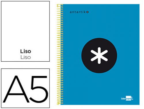 Caderno espiral din a5 antartik capa forrada 120 f 100 gr liso com bandas de cores 6 furos cor azul ,  , 74632 , 8423473746329